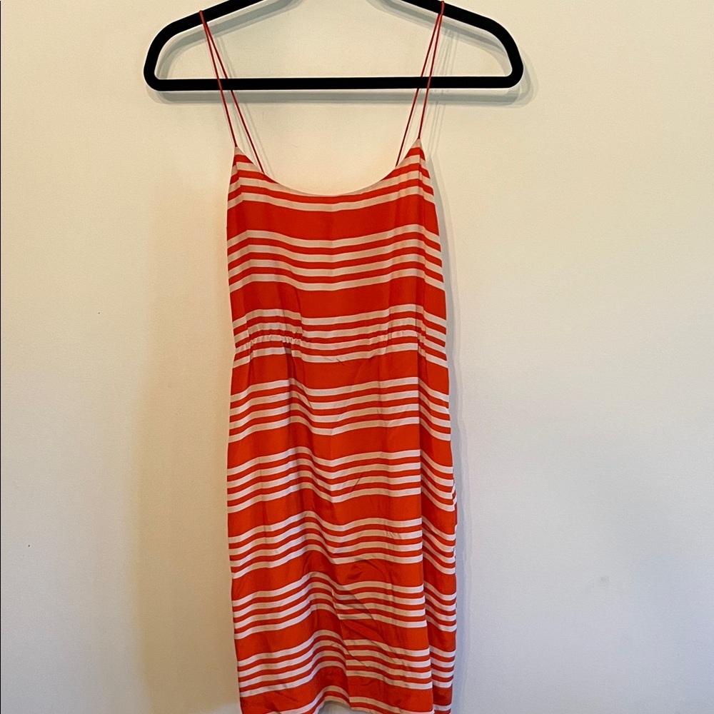 J. Crew Striped Orange and Cream Mini Dress